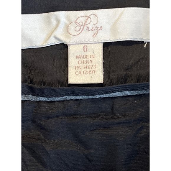 Prize Skirt Women Sz 6 Black A Line Full Solid Linen Blend Neutral Bohemian Dark - Picture 11 of 12